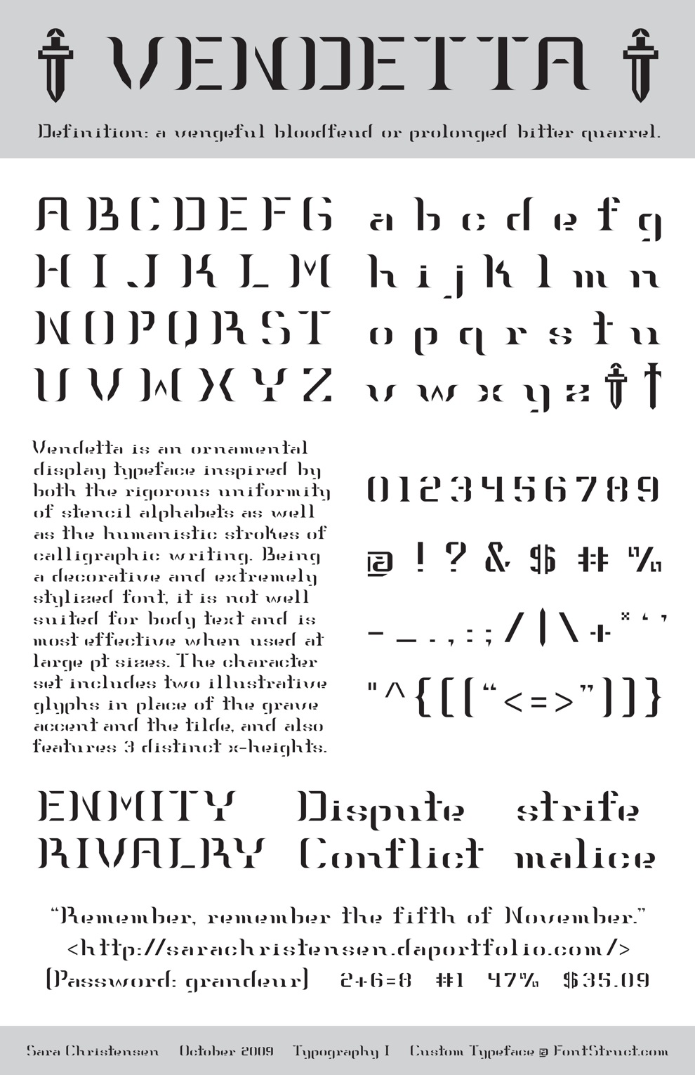 Custom Typeface: Vendetta