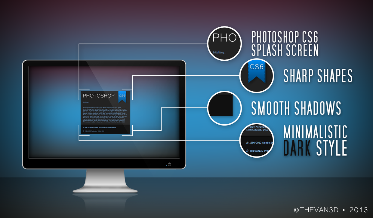 Photoshop CS6 Minimalistic SPLASH SCREEN Dark