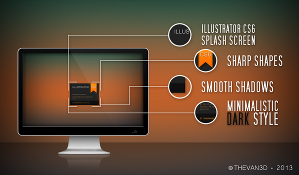 Illustrator CS6 Minimalistic SPLASH SCREEN Dark
