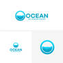 Abstract design of ocean logo with waves. Vector i