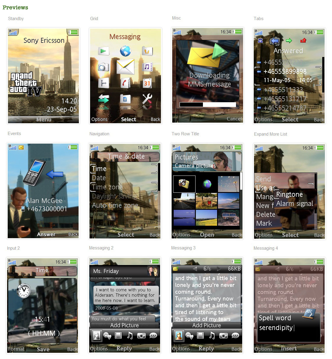 Grand Theft Auto IV Theme for Sony Ericsson