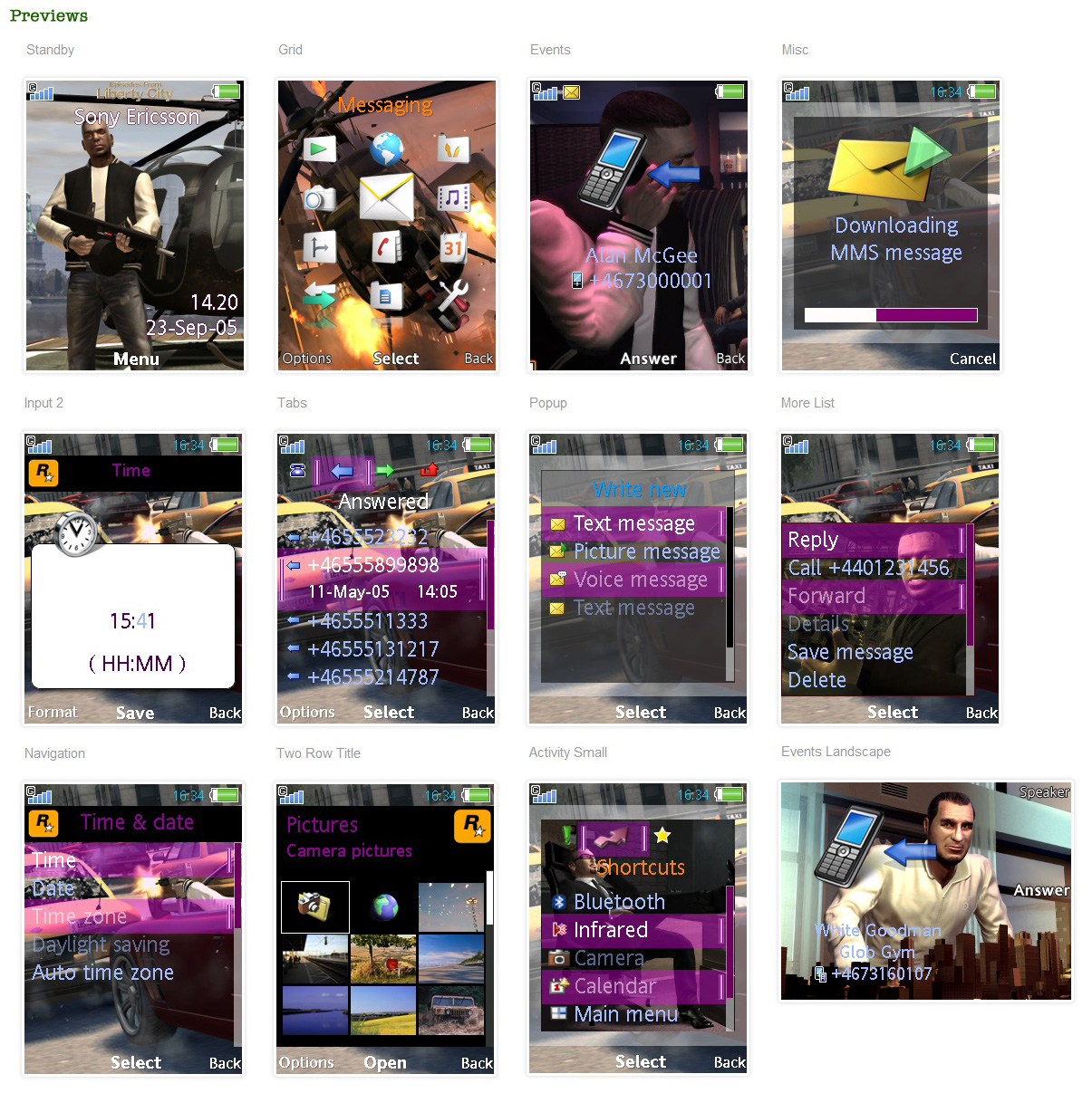 Grand Theft Auto TBoGT Theme for Sony Ericsson