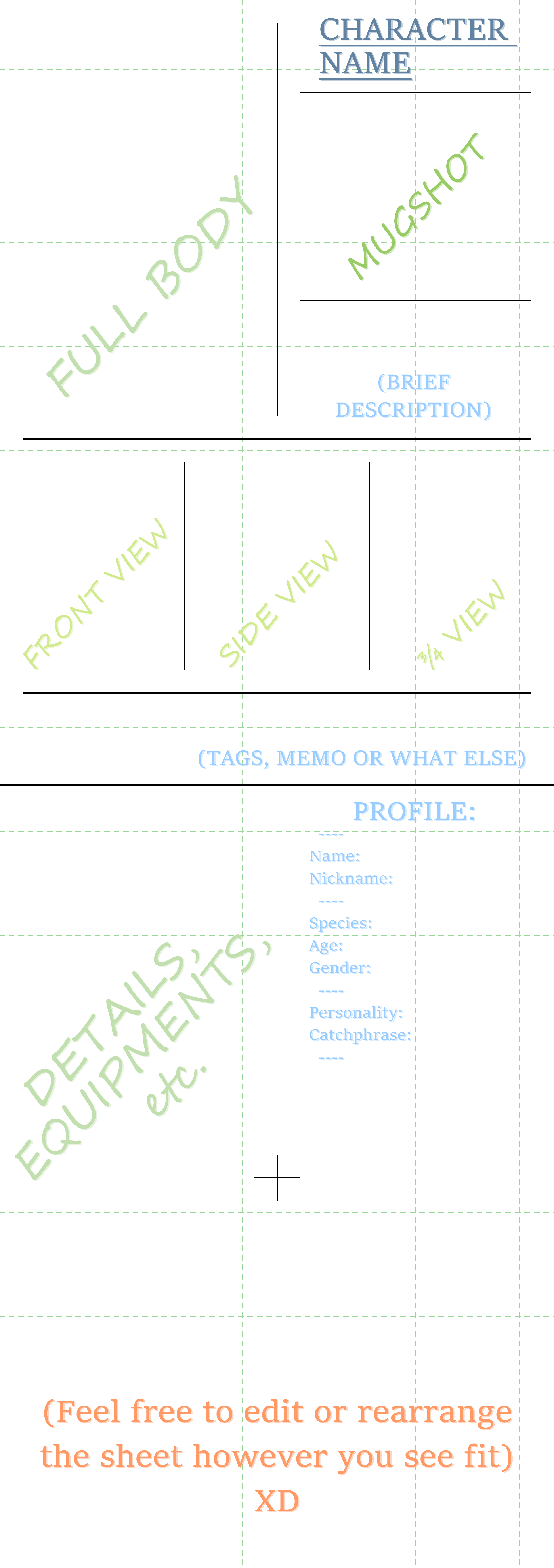 OC Reference Sheet Template (PSD version) by CrueltyEX on DeviantArt