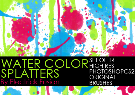 water color splatter brushes by ElectrickFusion