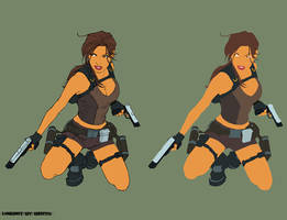 Lara Croft Lineart by Diabolumberto Flats By Brad