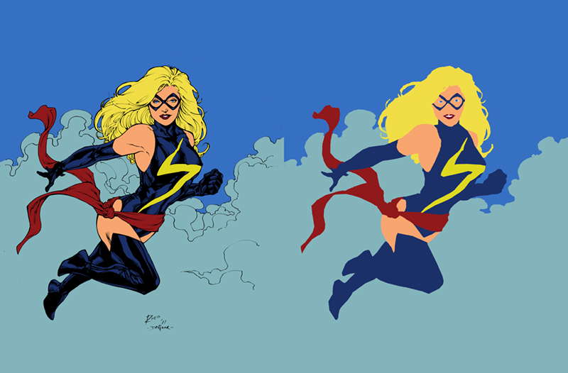 Ms Marvel inks by devgear Flats by Brad Eastburn