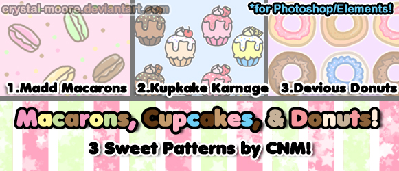 Macarons, Cupcakes, and Donuts Patterns by CNM