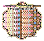 Macaron, Cupcakes, and Donuts Custom BGs by CNM
