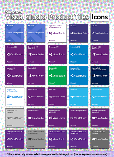 Microsoft Visual Studio Product Tiles