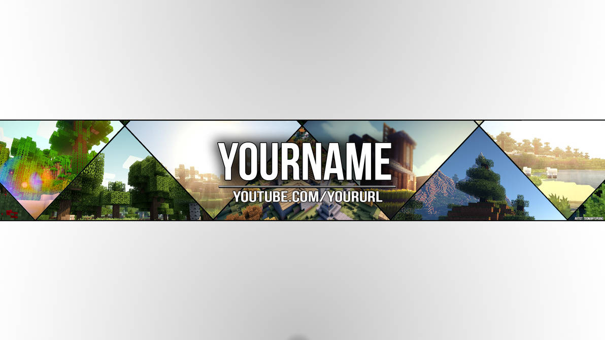 Minecraft Themed Youtube Cover Art Correct Size By
