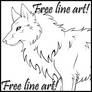 FREE LINEART - Wolf