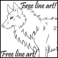 FREE LINEART - Wolf