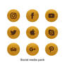 Social Media Icons Pack Set Wood theme