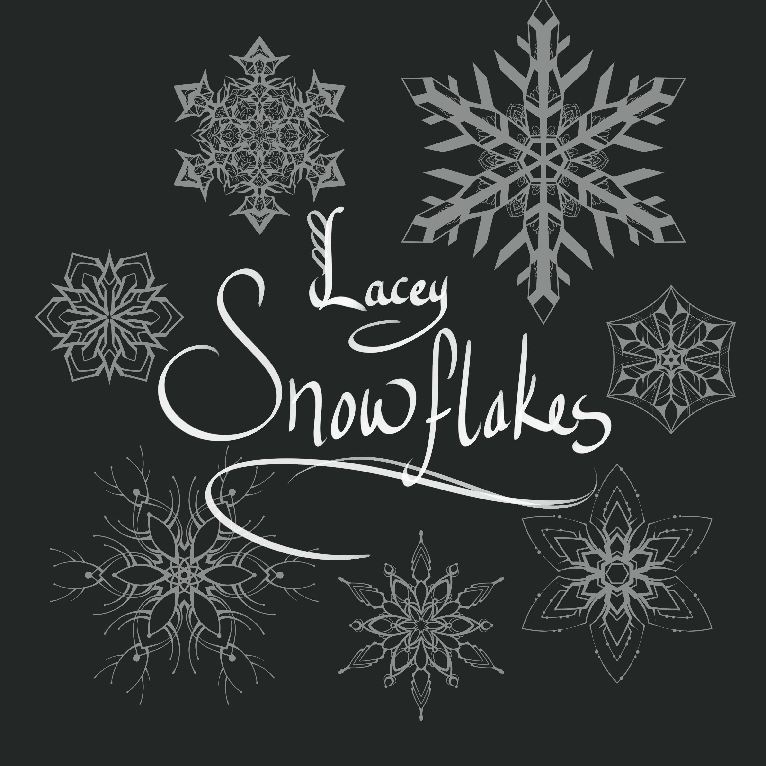 Lacey Snowflake Brushes for Manga Studio 5.