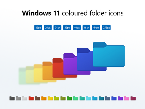 Windows 11 coloured folder icons