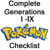 Pokemon PRINTABLE Checklist Generations 1-9 (1008)