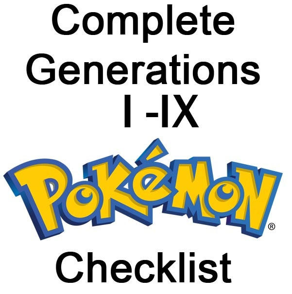 Pokemon PRINTABLE Checklist Generations 1 9 1008 By Firesquiiids On 