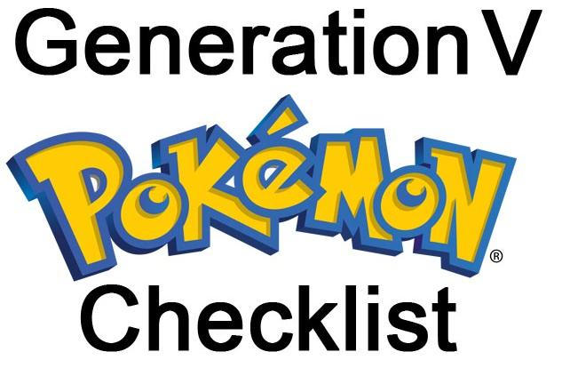 Pokemon PRINTABLE Checklist Generation V by firesquiiids on DeviantArt