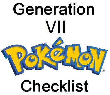 PRINTABLE Pokemon Checklist Generation VII