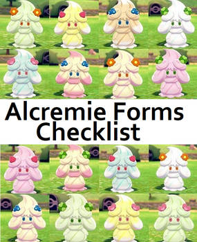 Pokemon  PRINTABLE Alcremie Forms Checklist