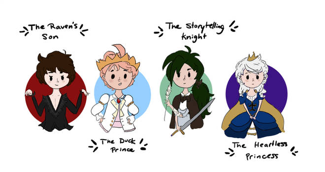 The Crow, The Duck, The Knight, The Princess