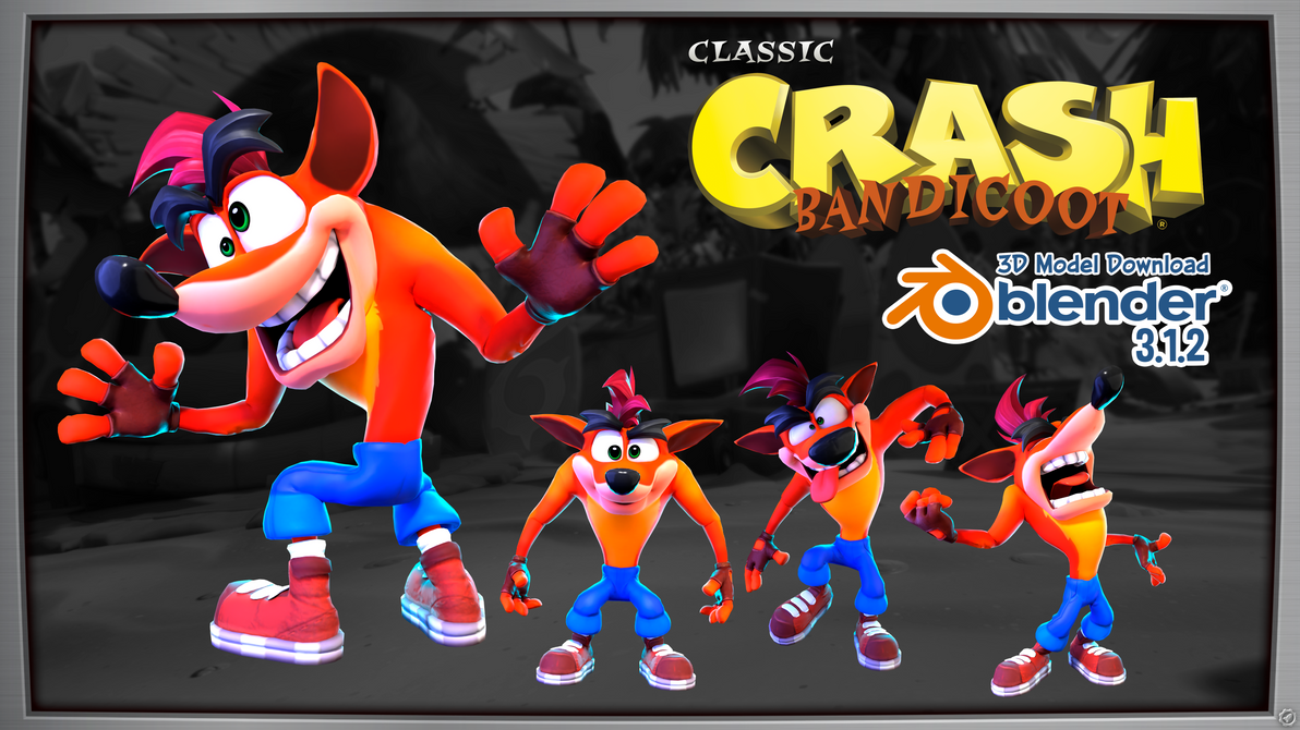 (Blender 3.1.2) Classic Crash Bandicoot Model by SpongeBandiMark on