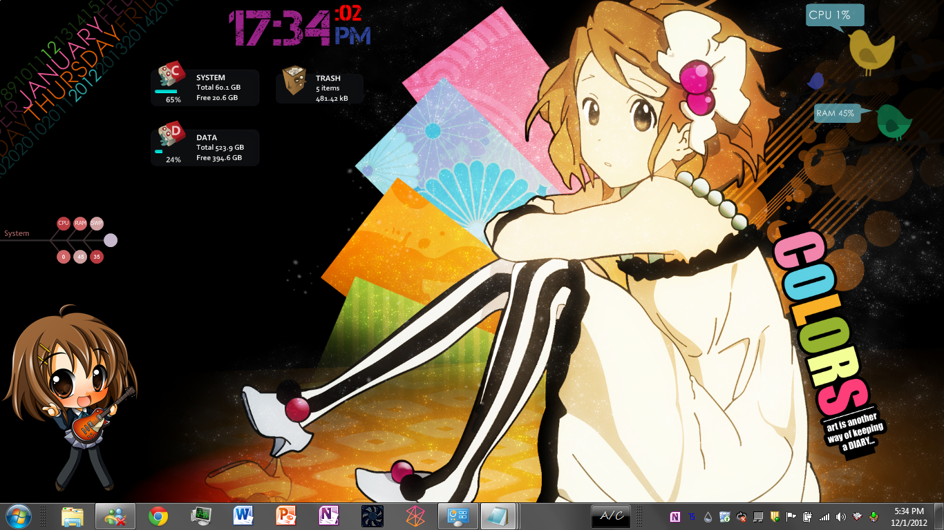 Rainmeter skins: K-On Yui