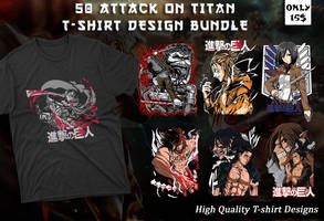50 Attack on Titan T-shirt Designs Bundle