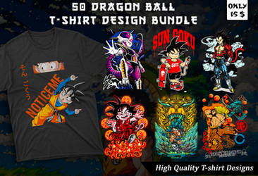 50 Dragon Ball T-shirt Designs Bundle 6