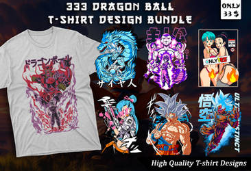 333 Dragon Ball T-shirt Designs Bundle