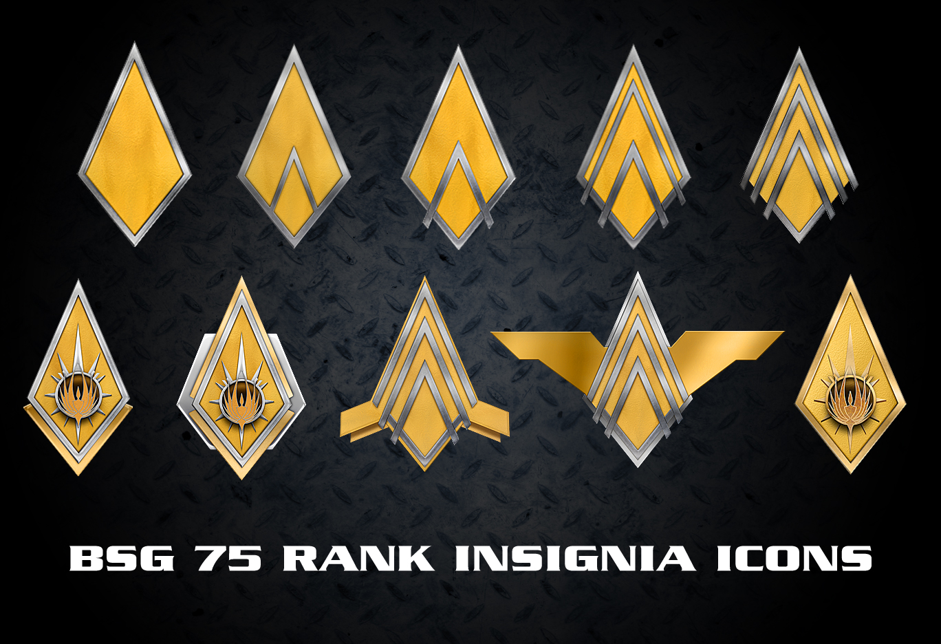 BSG 75 Rank Insignia Icons