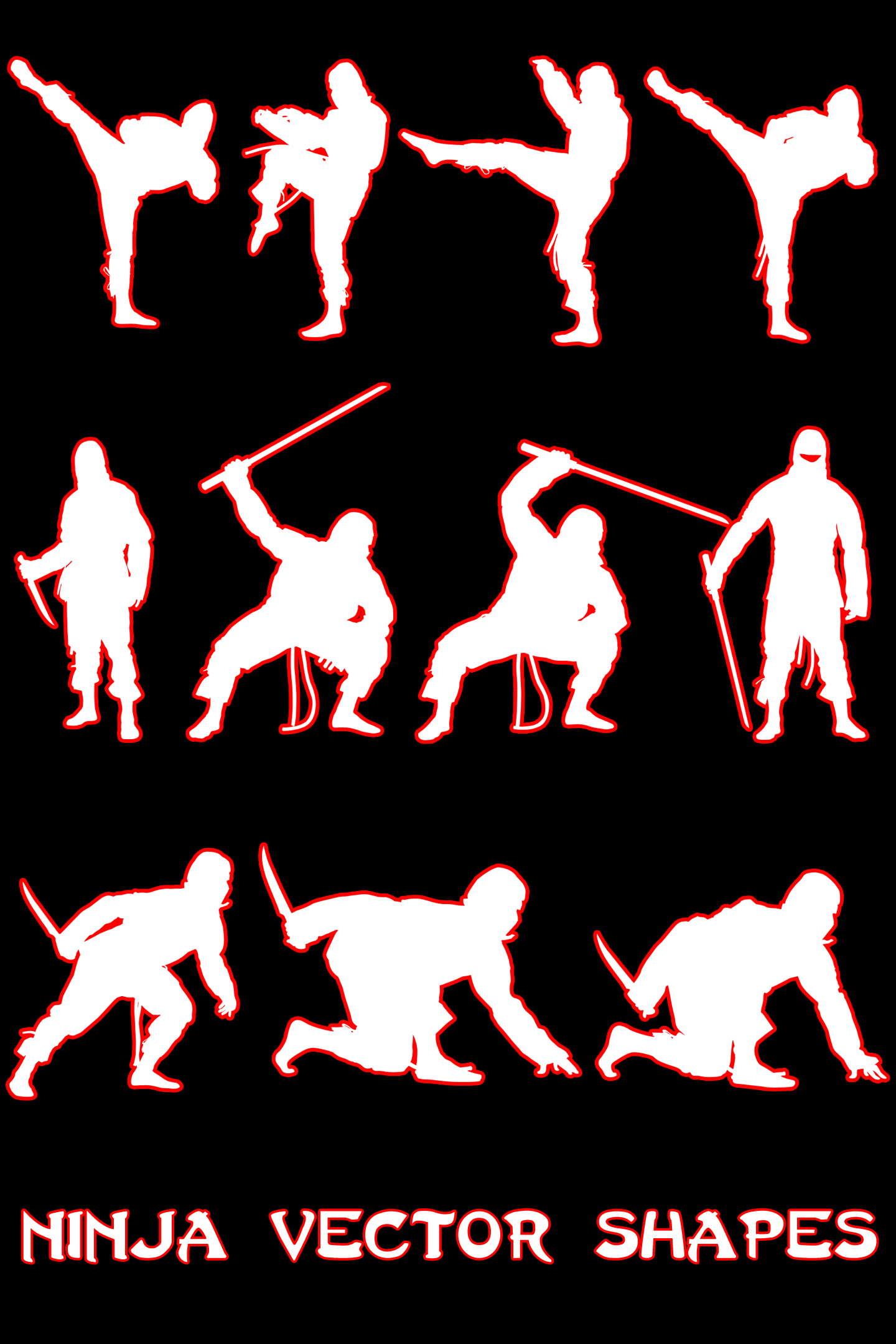 Ninja Vector Shapes by Retoucher07030