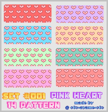 PATTERN SET 001 - Pink Hearts