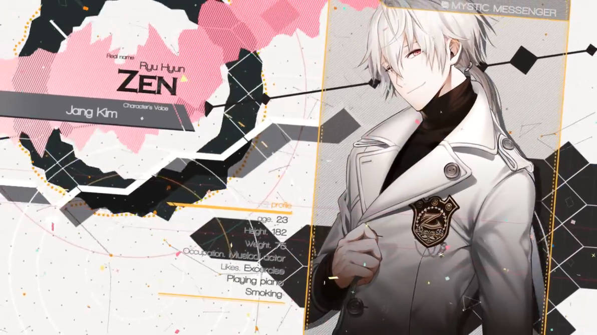 Зен прохождение. Зен Mystic Messenger мафиози. Дзен Мистик мессенджер. Mystic Messenger обои Wallpaper.