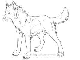 Free Lineart - Wolf