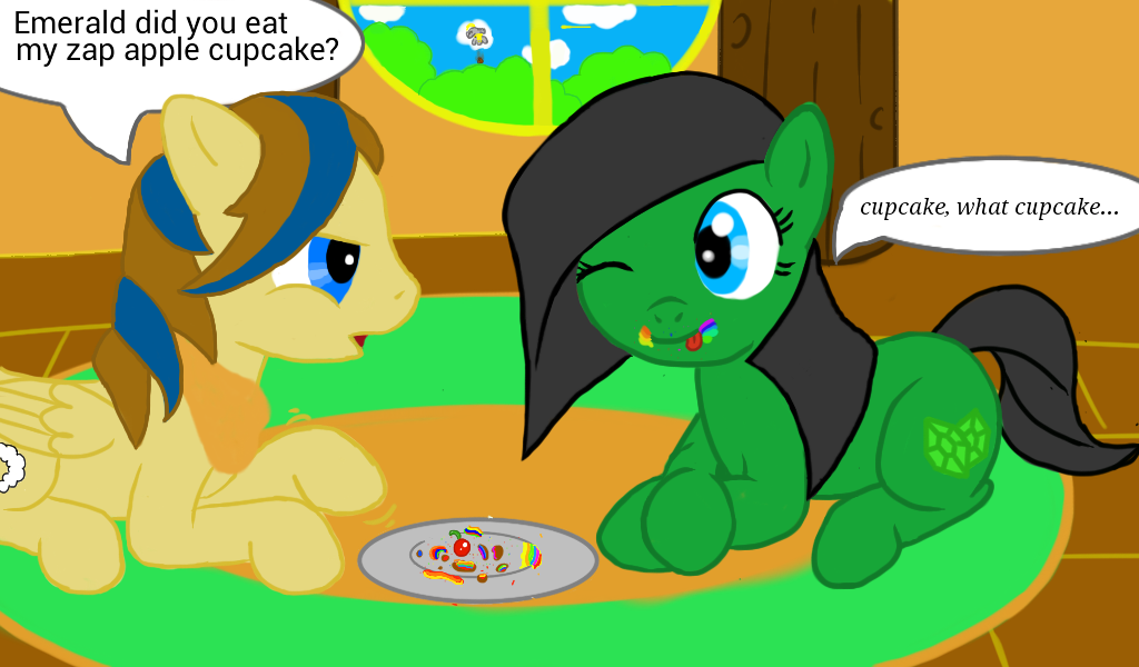 Emerald eat my cupcake by Sky-Sketch on DeviantArt