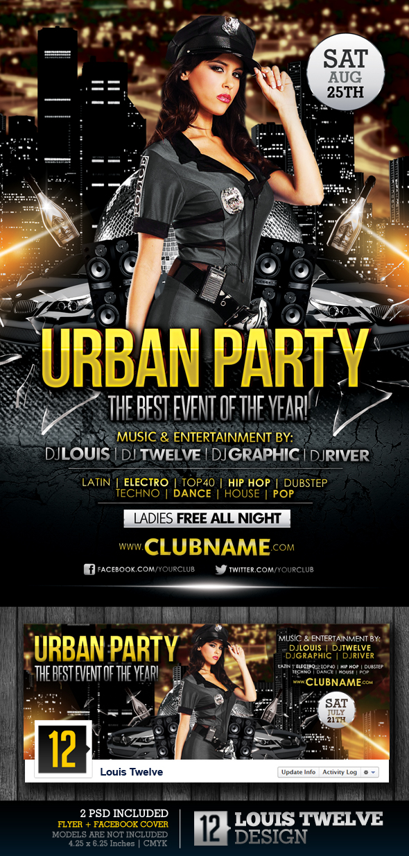 FREE Urban Party | Flyer + Facebook Cover