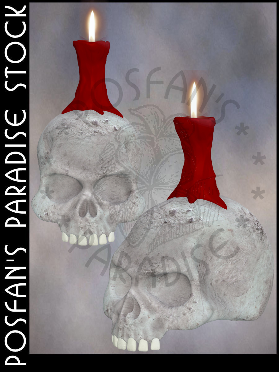 Skull w/Candle 002