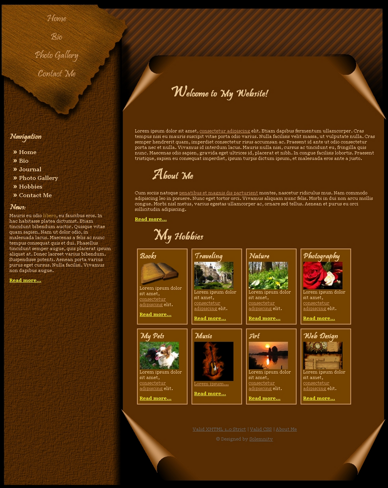 Personal Page Template by Solemnity111 on DeviantArt