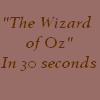 The Wizard of Oz in 30 seconds