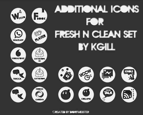 Add-On Icon Set for Kgills FRESH'N'CLEAN Icon-Pack