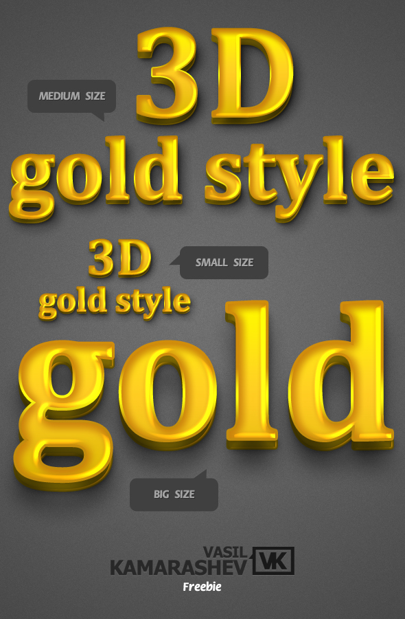3D Gold Style by Kamarashev