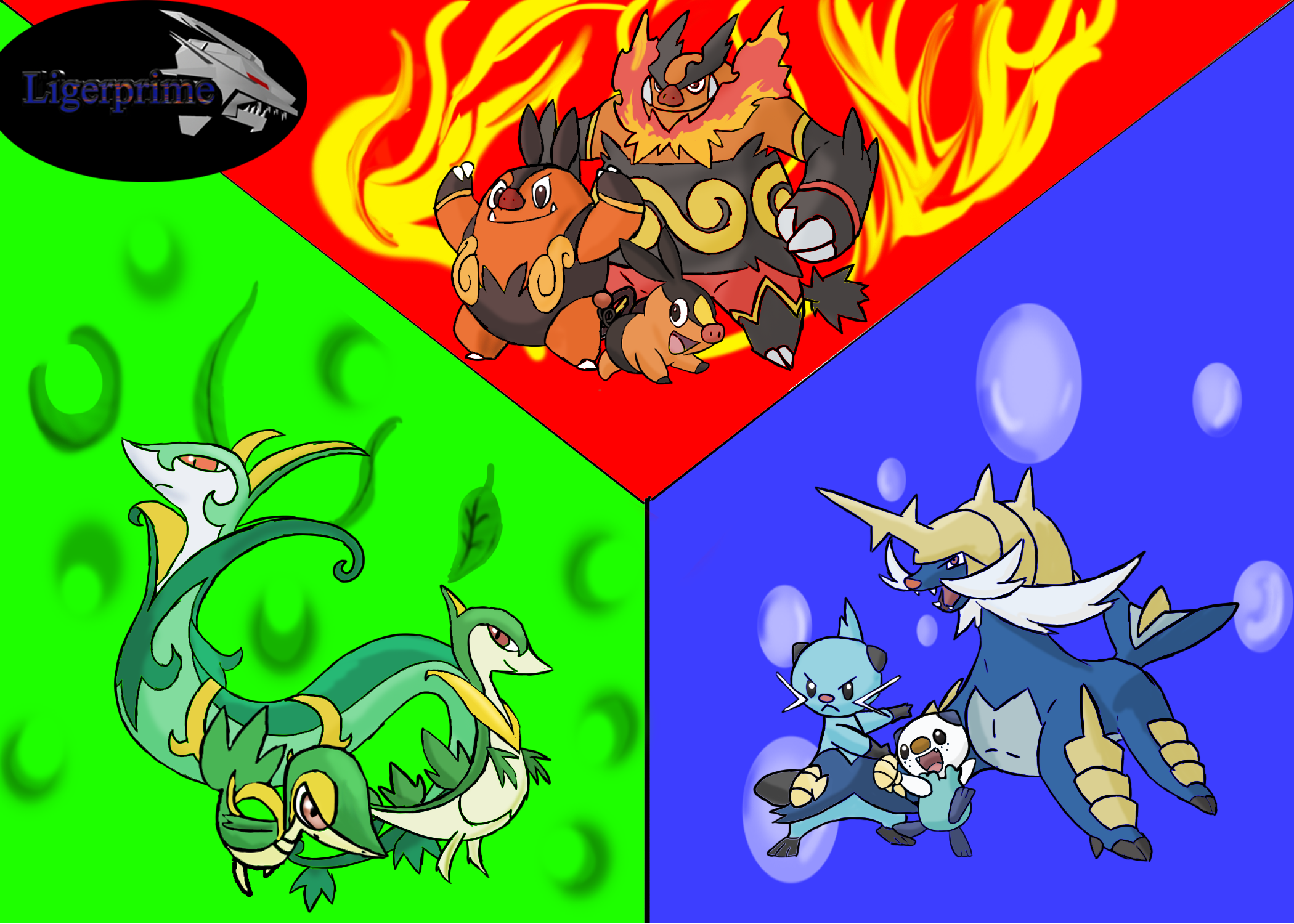 unova starters by LigerPrime on DeviantArt