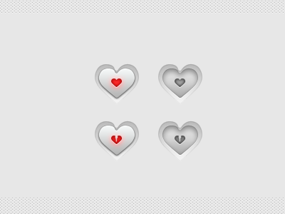 The Heart Buttons PSD