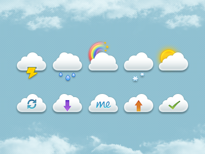 Clouds Set icons PSD