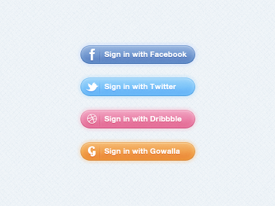 Sign in buttons PSD