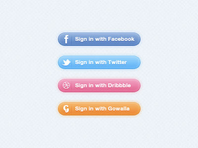 Sign in buttons PSD