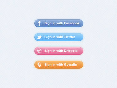 Sign in buttons PSD