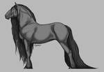 Heavy Baroque Horse Greyscale | free