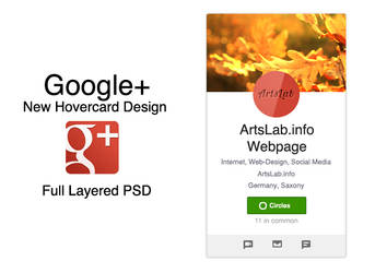 Google+ New Hovercard Design PSD